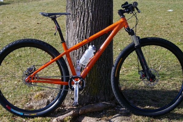 orange hardtail frame